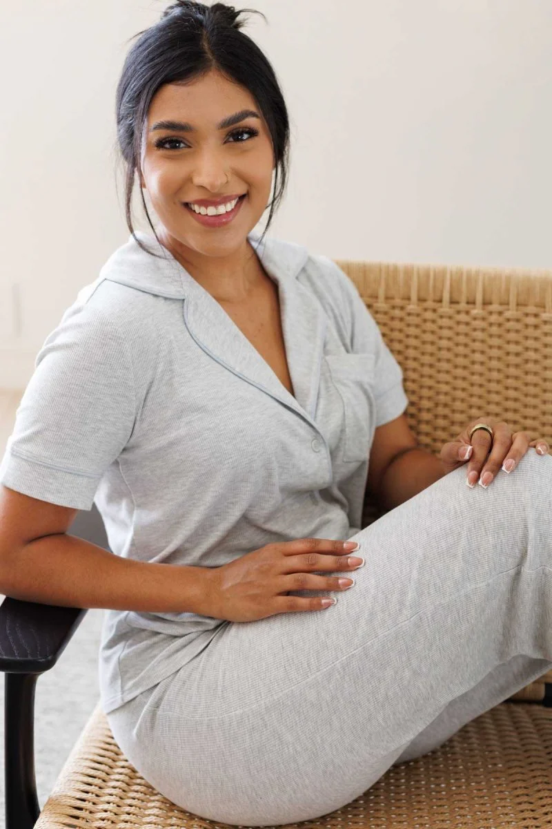 Julia Ribbed Short Sleeve Pajama Set - Image 7