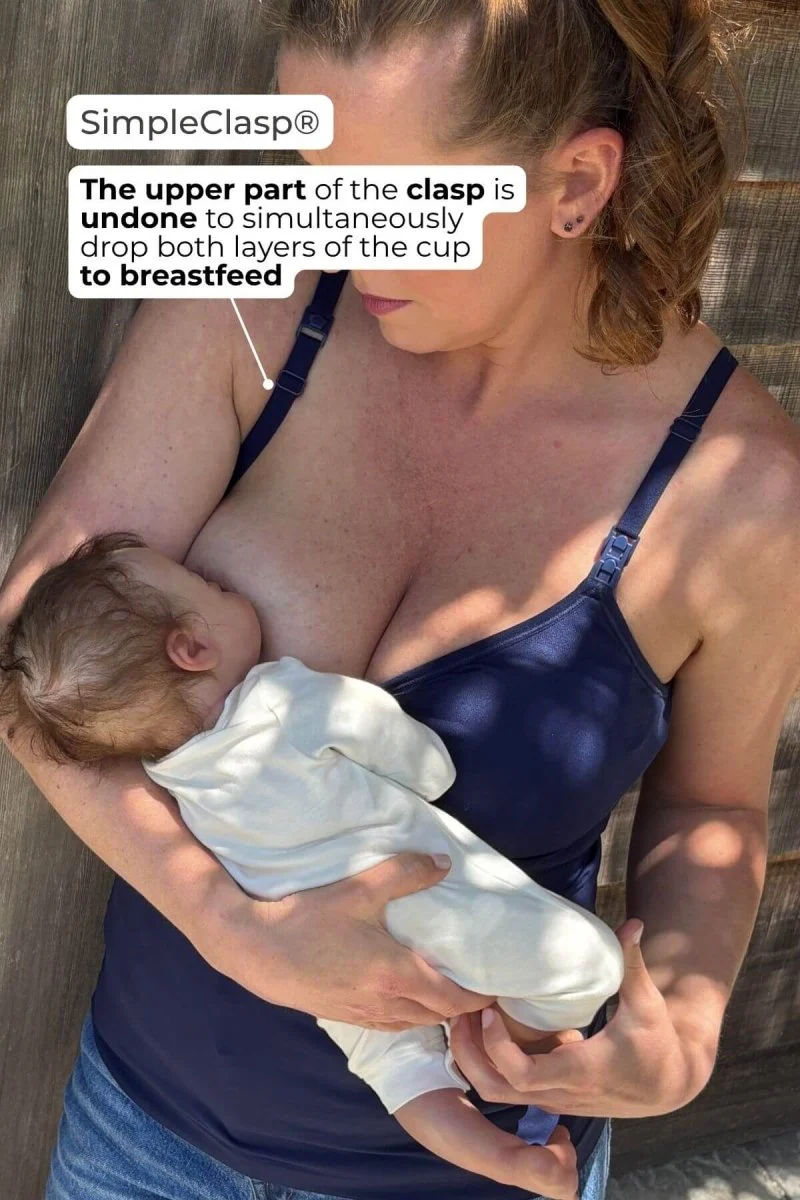 SuperMom® Silhouette Nursing & Pumping Seamless Tank | Indigo - Image 6
