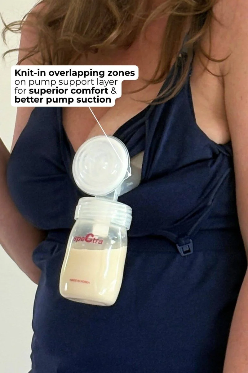 SuperMom® Silhouette Nursing & Pumping Seamless Tank | Indigo - Image 9