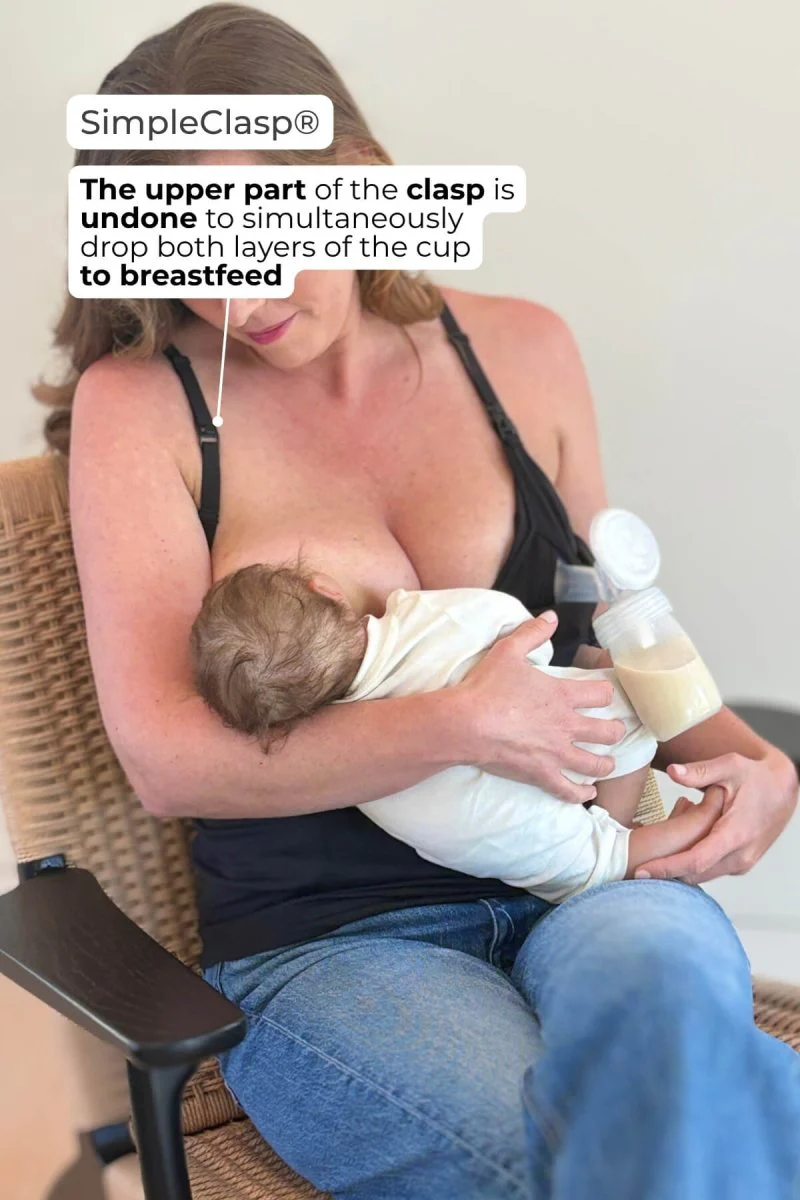 SuperMom® Silhouette Nursing & Pumping Seamless Tank | Midnight - Image 6