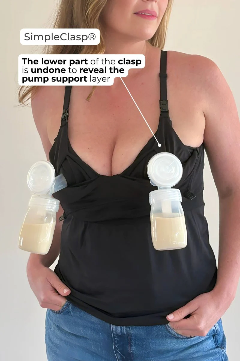 SuperMom® Silhouette Nursing & Pumping Seamless Tank | Midnight - Image 7